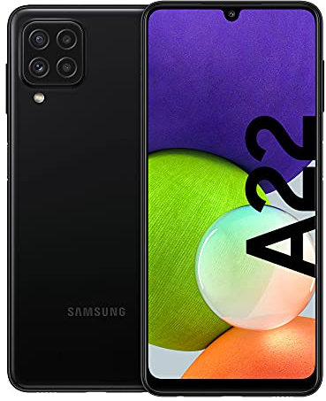 Samsung Smartphone Galaxy A22 senza contratto, 6,4 pollici, 128 GB, con Android, nero