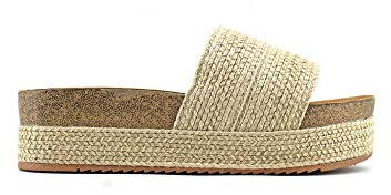 MODELISA - Sandalias Plataforma Alpargata Destanolada para Mujer (Beis/1, Numeric_40)