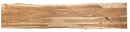 SAM Holzplatte Emilio 200x40 cm Akazie Natur lackiert Baumkante Tischplatte | Baumkanten-Platte, Akazienholz naturfarben massiv, für Heimwerker, Arbeitsplatten, Tische & Fensterbretter