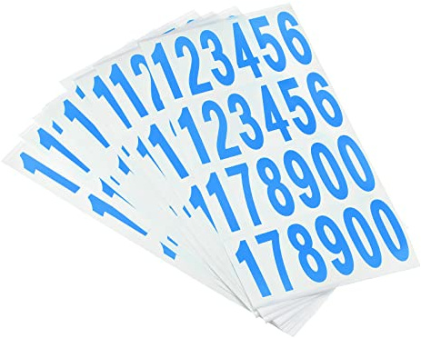 sourcing map Number Stickers Mailbox Numbers Self Adhesive 12345178900 76x25mm Blue on White for Residence Mailbox Signs, 20 Sheets(480pcs)