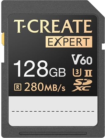 TEAMGROUP T-Create Expert 128GB SD Card UHS-II SDXC U3 V60 Read Speed up to 280MB/s, 8K 4K Recording Compatible with Canon Sony Nikon Panasonic Olympus Digital Camera TTCSDY128GIIV6001