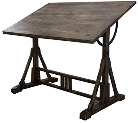 Zeichentisch Wooden Drafting Table, Adjustable Angle Solid Pine Wood Drawing Artist Desk, Artist Painters Home Office Watercolor Paintings Sketching Work Station (Size : 120x60x90cm)