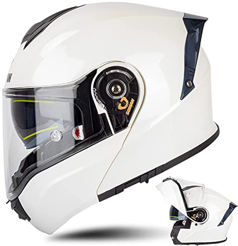 Motorradhelm Klapphelm Herren Motorräder Integrierter Motorrad Helm Modularer Motorrad Helm mit Doppelvisier Rollerhelm Sturzhelm Rennhelme für Damen und Herren - DOT/ECE Zertifiziert,K-4XL(67~68cm)