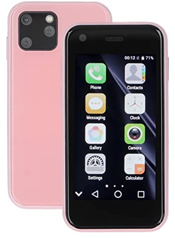 Mini Smartphone 3G, Smartphone Mignon WiFi 2,5 Pouces avec RAM 1 Go ROM 8 Go Téléphone Android avec Caméra HD 2 Millions et 5 Millions pour Android 6.0(Rose)