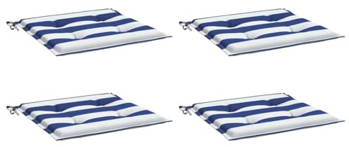 vidaXL Lot de 4 Coussins de Chaise de Jardin, Galettes de Siège Antidérapantes, Décoration Terrasse Patio Balcon Extérieur, 50x50x4 cm