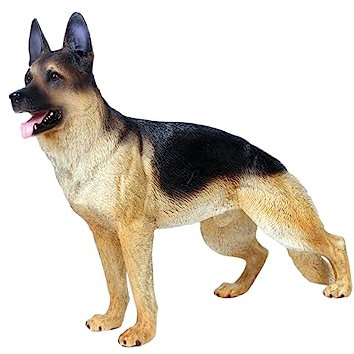 ibasenice Deutscher Schäferhund Modell Desktop Dekofigur Tier Modell Lebensecht Aus Sicherem Material Für Haus Büro Schmuck