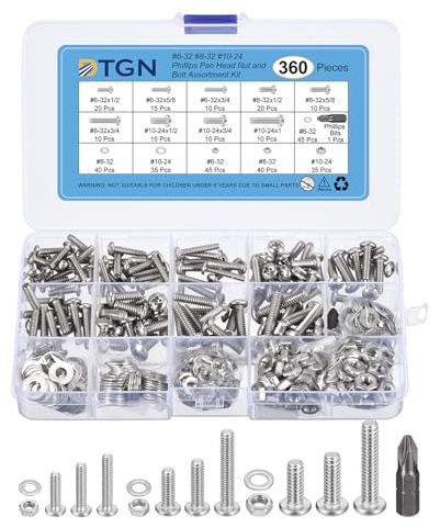 DTGN 360 Stück Sortiment Set Maschinenschrauben #6-32#8-32#10-24
