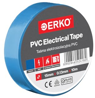 ERKO Isolierband Blau 15mm x 10m PVC Elektrische Leitungen Reparatur, Superflexibel, Extrastarke Haftung, Chemikalienresistent, Universal