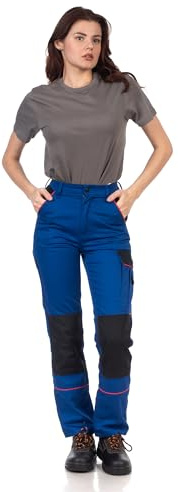 DINOZAVR Arbeitshose Damen Schmale Passform Cargohose Damen mit Elastischem Bund, 2 Vordertaschen, Cargotasche, 2 Gesäßtaschen, Werkzeugtasche, Knieverstärkung, Cordura-Verstärkungen
