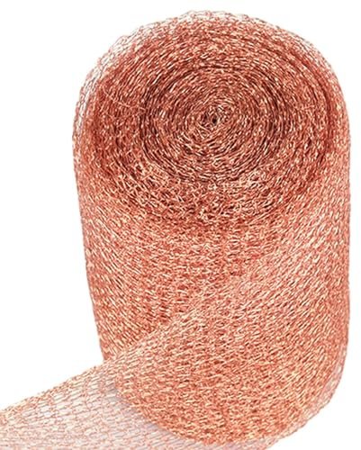 Shurzzesj Laine de cuivre, treillis de cuivre - Barrière à limaces en cuivre pur, double couche, bloqueur de trous - Clôture anti-limaces, treillis métallique pour lutter contre les souris