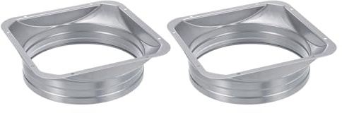 PATIKIL 8 Inch Duct Connector Flange, 2 Pcs Metal Straight Pipe Flange Square to Round Interface Air Duct for Heating Cooling Ventilation HVAC System
