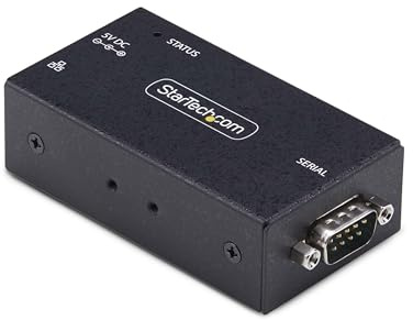 StarTech 1-Port Seriell auf Ethernet Adapter, RS232 (I13-SERIAL-ETHERNET) | Serial TCP IP Server, Konverter, Geräteserver, DB9, Wand DIN Montage