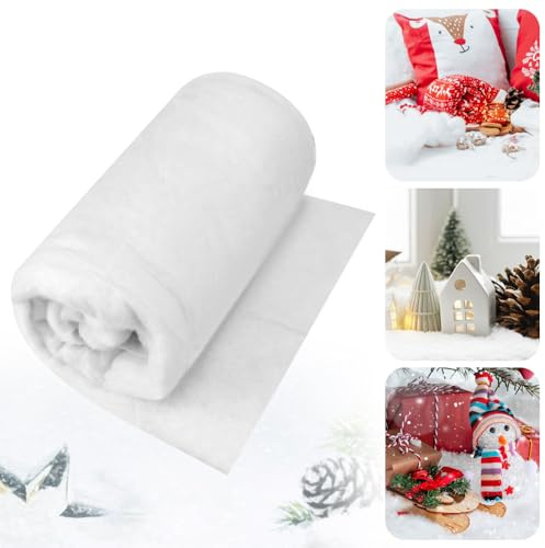 XAVSWRDE 1 Stück 40 x 150cm Künstlich Schneedecke Weihnachten Kunstschnee Decke Künstliche Schneematte Weihnachten Dicke Schneedecken Weiß Weihnachtsdeko für Dorf Hintergrund Dekorationen
