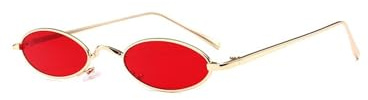 QVKUUT Retro Oval Sonnenbrille Damen Herren Metal Trendy Classic UV Schutz Sonnenbrillen