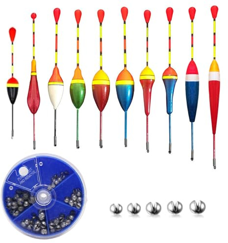 MAEXUS 10 Stück 10 Stück Angel Posen Set,blei Angeln，Schwimmer,Forellen Posen, Schwimmer Angeln,0.6g-4.5g,Angelposen Set für Friedfisch Pose und Forellen,Angelset