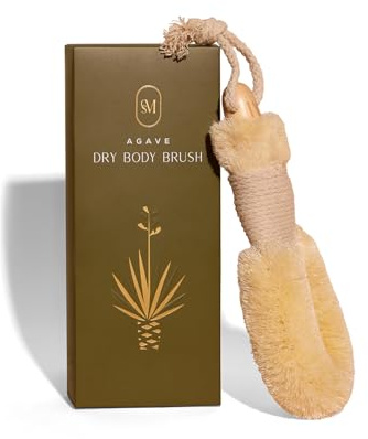 CSM Agave Trockenbürste auf Pflanzenbasis, natürliche feste Borsten für Lymphdrainage, Cellulite-Reduzierung, Peeling, Entgiftung, Durchblutung und Hautglanz