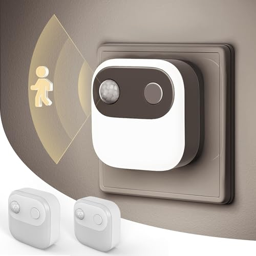 LOHAS-LED Nachtlicht Steckdose mit Bewegungsmelder und Dämmerungssensor | 30/60/100lm Helligkeit Einstellbar, Night Light 6000K Kaltweiß für Flur, Treppe, Schlafzimmer, 2 Pack