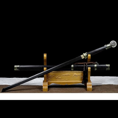 HJHUUA Espada Recta de Madera Hecha a Mano,Material de Palisandro,Espadas de Madera de 105 cm para coleccionar,decoración,Cosplay,Kendo,Artes Marciales,exhibición