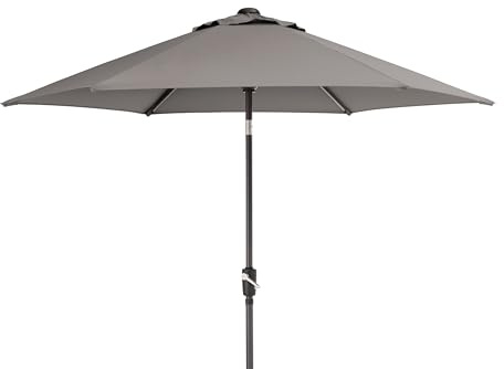 KETTLER 2.5m Wind-Up Parasol - Garden Umbrella with tilt - Parasol suitable for lawn, deck and patio. Durable powder-coated aluminium frame with water-repellent and UV50+ sun protection canopy.