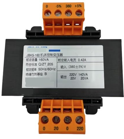 IndusTradCorp JBK5-160VA Ingresso 380V Uscita 220V 140VA, Trasformatore di Controllo 20V 20VA, Trasformatore di Potenza di Controllo