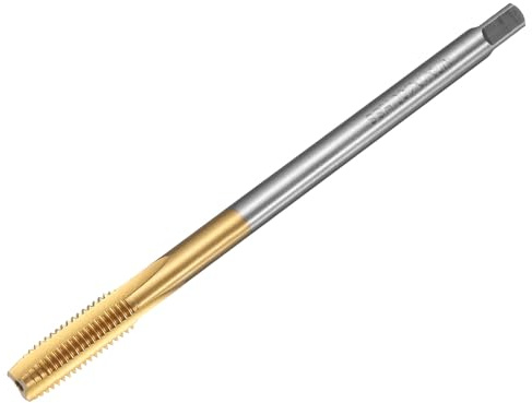 QUARKZMAN Metrisches Gewindebohrer M7 x 1 x 100mm, HSS6542 Gewindeschneider, Rechtshänder 3 Gerade Flöten, TitanbeschichtungGewindeschneidwerkzeug für Gusseisen, Kupfer, Legierung