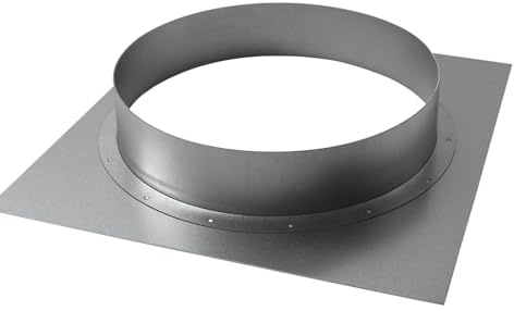 Easy Act Wandflansch Ø 100 mm mit Rahmen 160x160 mm, Flansch aus verzinktem Stahl zur Befestigung von Lüftungsrohren an Wänden und Decken