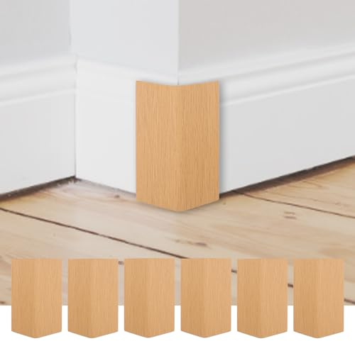 INCREWAY Holz-Eckenschutz, verdickt, selbstklebend, Sicherheitseckenkissen, Kantenschutz für Möbel, Wandsockel, 6 Stück (Naturholz)