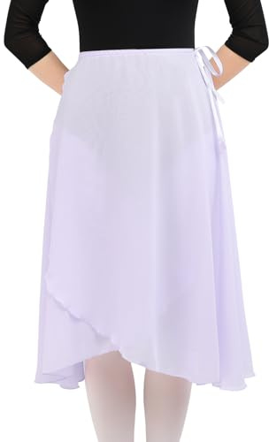 Bezioner Long Ballet Skirt Women Sheer Dance Wrap Skirt Dancewear Adult | Dance Skirts with Adjustable Tie Waist Flowy Chiffon Skirt for Ballet Dance Modern Skating Team Dancing Clothing
