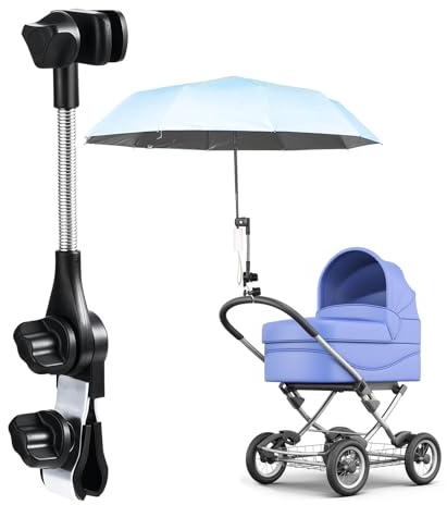 Support de parapluie pour poussette, support de parapluie réglable pour déambulateur, accessoire de parasol universel pour poussette, chaise de plage, vélo, chariot de golf, chaise de camping