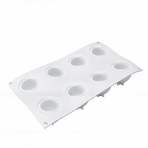 SIXRUN Tårtform Av Silikonmousse, Dessertform Av Livsmedelskvalitet med Lätt Släppning, 3D-bakform 40 Till 446 Fahrenheit för Kakor Chokladglass Hemmabagare (8 Kavitet)