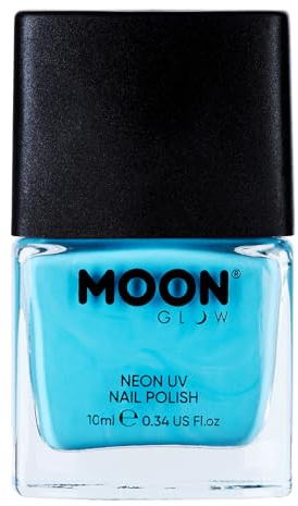 Moon Glow Neon UV-Nagellack, leuchtender Neon-Nagellack, leuchtet unter UV-Strahlung, (Pastellblau, 10 ml (1 Stück))