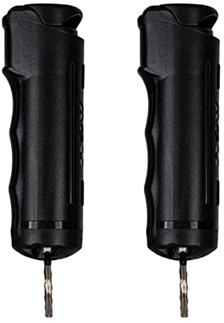 Police Magnum Keychain Pepper Spray Flip Top Safety- Maximum Heat Strength- Tactical Women & Men's Self Defense- Made in The USA- 2 Pack Black FT