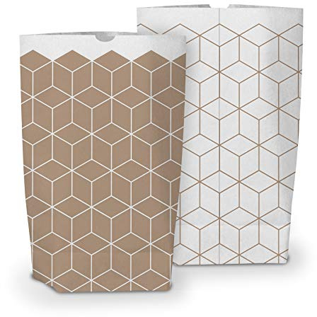 itenga 50x Geschenktüten I Papiertüten I Bodenbeutel aus Papier I Muster Geometrie I Weihnachten I Geschenk I Gastgeschenk zum Füllen I 17,0x26,0 cm