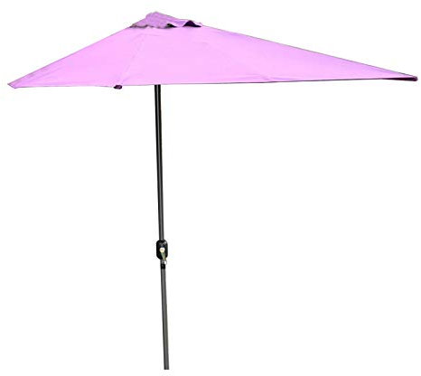 JLXJ Sonnenschirm Halb Rechteckig Sonnenschirm, Gegen Die Wand Markttisch Sonnenschirm für Balkonfenster Sonnenschirm, 5 Aluminiumrippen und Kurbel, 2,5 × 1,3 M (Color : Purple)