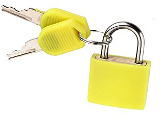 Multicolor pequeños Candados de latón Candado de plástico con 2 llaves para bolsa de herramientas Diario de equipaje (amarillo)