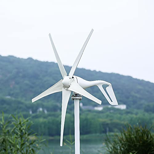 600 W, 500 W, 400 W, turbina eólica, generador Kit 12 V, 24 V, 48 V para carga doméstica marina farolas de jardín 5/6 aspas con controlador de carga MPPT (12 V, 500 W / 5 palas)