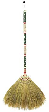 Thailändischer Vintage-Retro-Grasbesen, asiatischer Strohbesen für Hochzeitsspringen, Hexenbesen, Hausbesen, Langer Besen mit Massivholzgriff, primitives Kehren von Schmutz, Staub und Müll