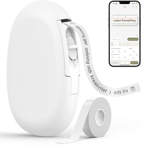 SUPVAN E10 Bluetooth Etikettillverkare med med Vattentåliga Etiketter, Vit