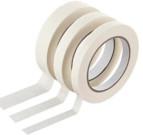 Baijixin 3 Rolls Beige White Masking Tape