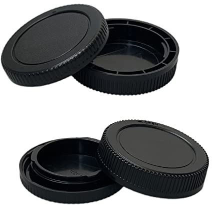Rear Lens Cap & Body Cap Set Compatible with Panasonic Lumix Micro 4/3 DSLR Camera +Mount Lens kit GX9 GX85 GH5S GF9 GF10 Camera (2 Pack)