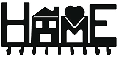Generico Home Portachiavi da Muro in Metallo con 9 ganci, Sagoma a forma di casa e cuore, Appendichiavi da Parete moderno per Ingresso, Cucina, Garage, Idea Regalo, Arredamento Casa (Casetta1)