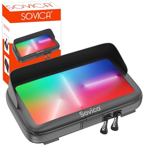 Sovica Porta cellulare moto bici impermeabile custodia con visiera antiriflesso universale compatibile con smartphone con schermo da 4 a 7,6 Compatibile con tutti i tipi di manubri Doppia cerniera