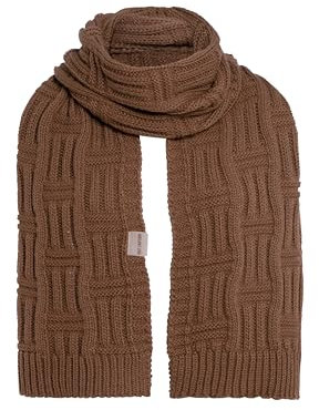 KNIT FACTORY - Bobby Schal - Grob Gestrickter Schal - Für Damen und Herren - Winter Strickschal mit Wolle - Hochwertige Qualität - Tobacco