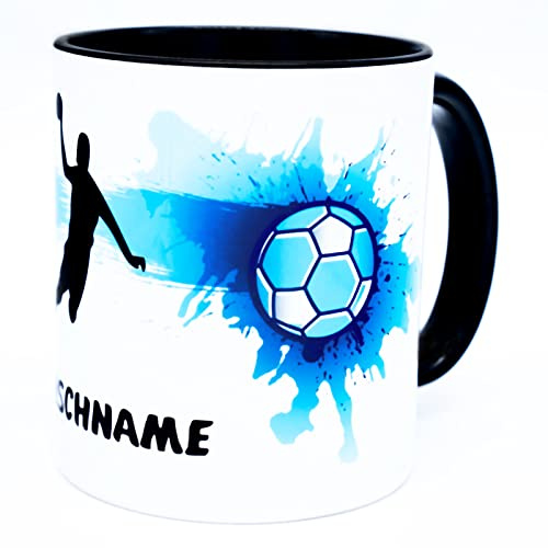 Handball Tasse mit Namen personalisiert | Handballer Geschenk, Wunschtext, Namenstasse, Kaffeetasse, Geburtstag, Trainer, Für Mann Frau Junge Mädchen Keramik 330 ml