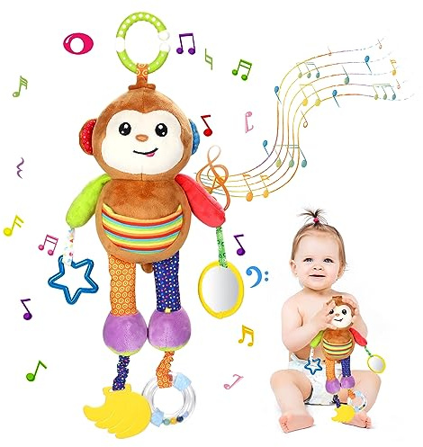 Venditer Bébé Jouet de Poussette, Jouets D'éveil Bebe 0 3 6 12 Mois, Spirale D'activité Jouet, Hochet Jouets Animales, Jouets Doux de bébé de Hochets