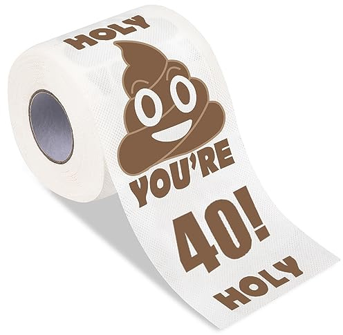 Qpout Sie sind 40 bedruckte Toilettenpapier Gag Geschenke, Geburtstagsneuheit Toilettenpapierrollen Gag Geschenke, alles Gute zum 40. Geburtstag lustiges Toilettenpapier für den besten Streich