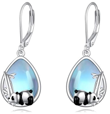 Mondstein Ohrringe Ohrhänger für Damen Mondstein Ohrringe Hängend Silber 925 Tropfen Schmuck Geschenke für Damen Mädchen