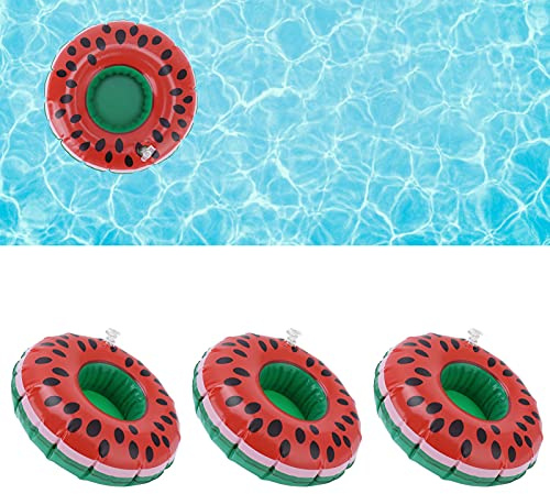 Topyond 12 Stück Aufblasbare Wassermelonen-Untersetzer,Getränkehalter Pool,Lustige Getränkehalter Für Kinder-Sommerspielzeug Und Poolpartys – Niedliches Und Lebendiges Wassermelonen-Design