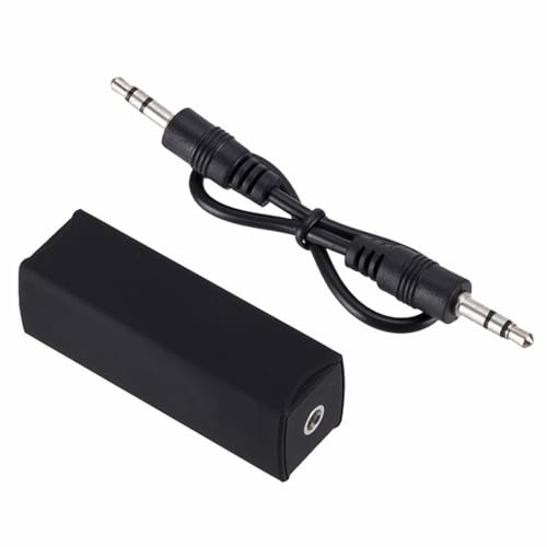Ground Loop Noise Suppressor Car Stereo Hum Eliminator 3.5mm Ground Loop Noise Isolator for Car Home Audio Systems Portable Audio Buzz Reducer Black
