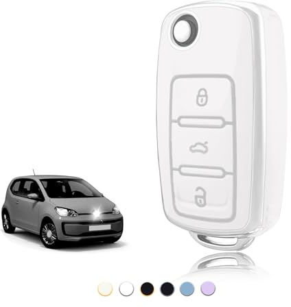 TOOMUME Schlüsselhülle TPU, Autoschlüssel Hülle Passt für VW Volkswagen Golf 4/5/6 Polo Up Jetta Caddy Beetle Multivan T5 Seat Ibiza Leon Skoda Fabia, Schlüsselcover Schutz Schlüsselgehäuse - Flip Key